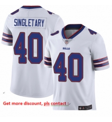 Bills 40 Devin Singletary White Men Stitched Football Vapor Untouchable Limited Jersey