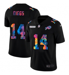 Buffalo Bills 14 Stefon Diggs Men Nike Multi Color Black 2020 NFL Crucial Catch Vapor Untouchable Limited Jersey