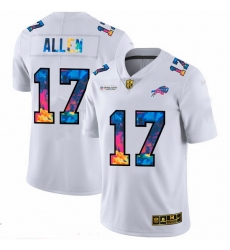 Buffalo Bills 17 Josh Allen Men White Nike Multi Color 2020 NFL Crucial Catch Limited NFL Jersey