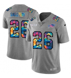 Buffalo Bills 26 Devin Singletary Men Nike Multi Color 2020 NFL Crucial Catch NFL Jersey Greyheather