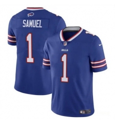 Men Buffalo Bills 1 Curtis Samuel Blue Vapor Untouchable Limited Stitched Football Jersey