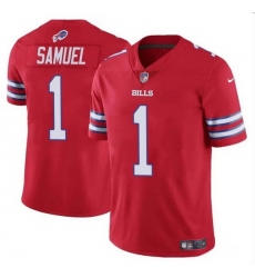 Men Buffalo Bills 1 Curtis Samuel Red Vapor Untouchable Limited Stitched Football Jersey
