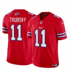 Men Buffalo Bills 11 Mitch Trubisky Red 2023 F U S E  Vapor Untouchable Limited Stitched Football Jersey