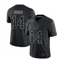 Men Buffalo Bills 14 Stefon Diggs Black Reflective Limited Stitched Football Jersey