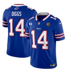 Men Buffalo Bills 14 Stefon Diggs Blue 2023 F U S E  With 3 Star C Ptach And John Madden Patch Vapor Limited Stitched Football Jersey