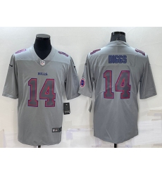 Men Buffalo Bills 14 Stefon Diggs Grey With Patch Atmosphere Fashion Stitched Jersey