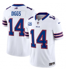 Men Buffalo Bills 14 Stefon Diggs White 2023 F U S E  With 3 Star C Patch Vapor Untouchable Limited Stitched Jersey