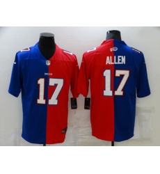 Men Buffalo Bills 17 Josh Allen Blue Red Two Tone 2021 Vapor Untouchable Stitched NFL Nike Limited Jersey
