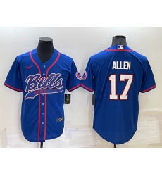 Men Buffalo Bills 17 Josh Allen Royal Cool Base Stitched Baseball Jersey