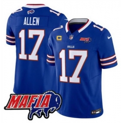 Men Buffalo Bills 17 Josh Allen Royal F U S E  4 Star C With Bills Mafia Patch Vapor Untouchable Limited Stitched Football Jersey