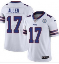 Men Buffalo Bills 17 Josh Allen White With NO 3 Patch Vapor Untouchable Limited Stitched NFL Jersey