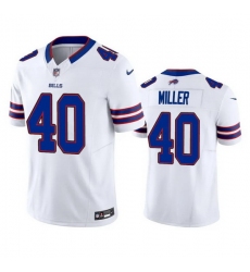 Men Buffalo Bills 40 Von Miller White 2023 F.U.S.E. Vapor Untouchable Limited Stitched Jersey