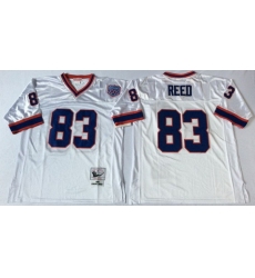 Men Buffalo Bills 83 Andre Reed White M&N Throwback Jersey