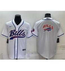 Men Buffalo Bills White Team Big Logo With Patch Cool Base Stitched Baseb