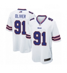 Mens Buffalo Bills 91 Ed Oliver Game White Football Jersey
