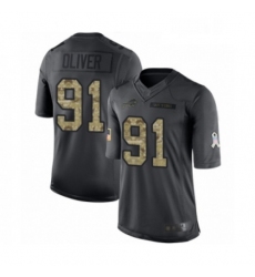 Mens Buffalo Bills 91 Ed Oliver Limited Black 2016 Salute to Service Football Jersey