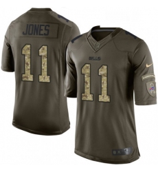 Mens Nike Buffalo Bills 11 Zay Jones Limited Green Salute to Service NFL Jersey