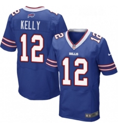 Mens Nike Buffalo Bills 12 Jim Kelly Elite Royal Blue Team Color NFL Jersey