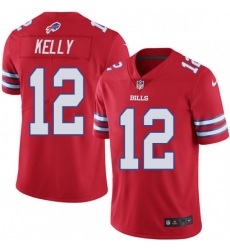 Mens Nike Buffalo Bills 12 Jim Kelly Limited Red Rush Vapor Untouchable NFL Jersey