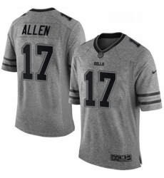 Mens Nike Buffalo Bills 17 Josh Allen Limited Gray Gridiron NFL Jersey