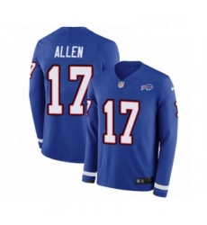 Mens Nike Buffalo Bills 17 Josh Allen Limited Royal Blue Therma Long Sleeve NFL Jersey