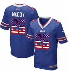 Mens Nike Buffalo Bills 25 LeSean McCoy Elite Royal Blue Home USA Flag Fashion NFL Jersey