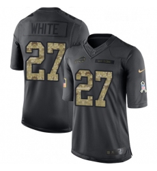 Mens Nike Buffalo Bills 27 TreDavious White Limited Black 2016 Salute to Service NFL Jersey
