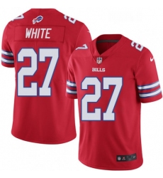 Mens Nike Buffalo Bills 27 TreDavious White Limited Red Rush Vapor Untouchable NFL Jersey