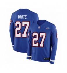 Mens Nike Buffalo Bills 27 TreDavious White Limited Royal Blue Therma Long Sleeve NFL Jerse
