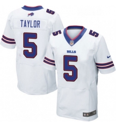 Mens Nike Buffalo Bills 5 Tyrod Taylor Elite White NFL Jersey