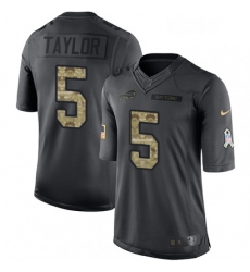 Mens Nike Buffalo Bills 5 Tyrod Taylor Limited Black 2016 Salute to Service NFL Jersey