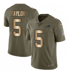 Mens Nike Buffalo Bills 5 Tyrod Taylor Limited OliveGold 2017 Salute to Service NFL Jersey