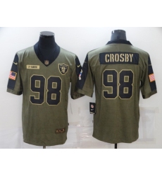 Men's Oakland Raiders #98 Maxx Crosby Nike Olive 2021 Salute To Service Limited Jersey