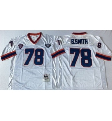 Mitchell&Ness Bills 78 Bruce Smith White Throwback Stitched NFL Jersey