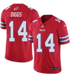 Nike Bills 14 Stefon Diggs Red Men Stitched NFL Limited Rush Jersey