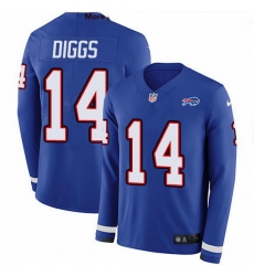 Nike Bills 14 Stefon Diggs Royal Blue Team Color Men Stitched NFL Limited Therma Long Sleeve Jersey