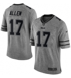 Nike Bills #17 Josh Allen Gray Mens Stitched NFL Limited Gridiron Gray Jersey