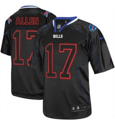 Nike Bills #17 Josh Allen Lights Out Black Mens Stitched NFL Elite Jersey