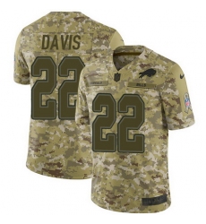 Nike Bills #22 Vontae Davis Camo Mens Stitched NFL Limited 2018 Salute To Service Jersey