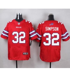 Nike Bills #32 O  J  Simpson Red Mens Stitched NFL Elite Rush Jersey