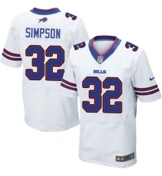Nike Bills #32 O  J  Simpson White Mens Stitched NFL New Elite Jersey