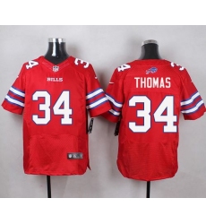 Nike Bills #34 Thurman Thomas Red Mens Stitched NFL Elite Rush Jersey