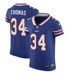 Nike Bills #34 Thurman Thomas Royal Blue Team Color Mens Stitched NFL Vapor Untouchable Elite Jersey