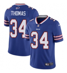 Nike Bills #34 Thurman Thomas Royal Blue Team Color Mens Stitched NFL Vapor Untouchable Limited Jersey