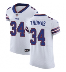 Nike Bills #34 Thurman Thomas White Mens Stitched NFL Vapor Untouchable Elite Jersey