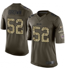 Nike Bills #52 Preston Brown Green Mens Stitched NFL Limited Salute To Service Jersey