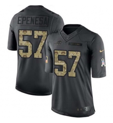 Nike Bills 57 A J  Epenesas Black Men Stitched NFL Limited 2016 Salute to Service Jersey