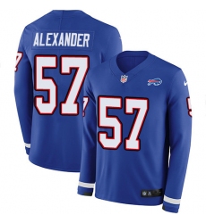 Nike Bills 57 Lorenzo Alexander Royal Blue Team Color Men s Stitched NFL Limited Therma Long Sleeve Jersey