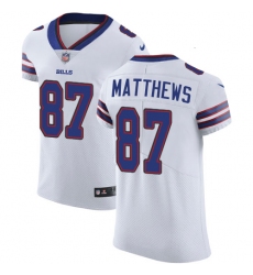 Nike Bills #87 Jordan Matthews White Mens Stitched NFL Vapor Untouchable Elite Jersey