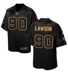 Nike Bills #90 Shaq Lawson Black Mens Stitched NFL Elite Pro Line Gold Collection Jersey